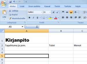 excel-kirjanpitoa